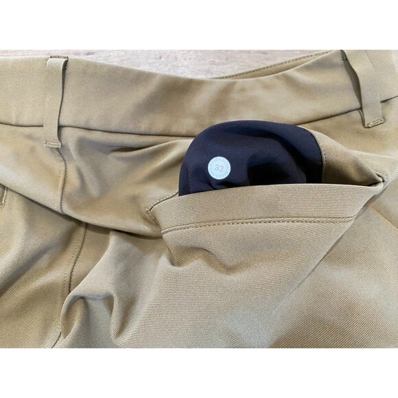Lululemon ABC Mens 33X30 Slim Warpstreme Golf Casual Stretch Pants Beige - Picture 9 of 9